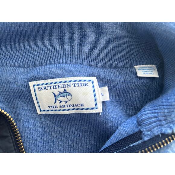 Southern Tide The Skipjack Men's Size Large Pullover Sweater Blue 1/4 Zip - Picture 4 of 7